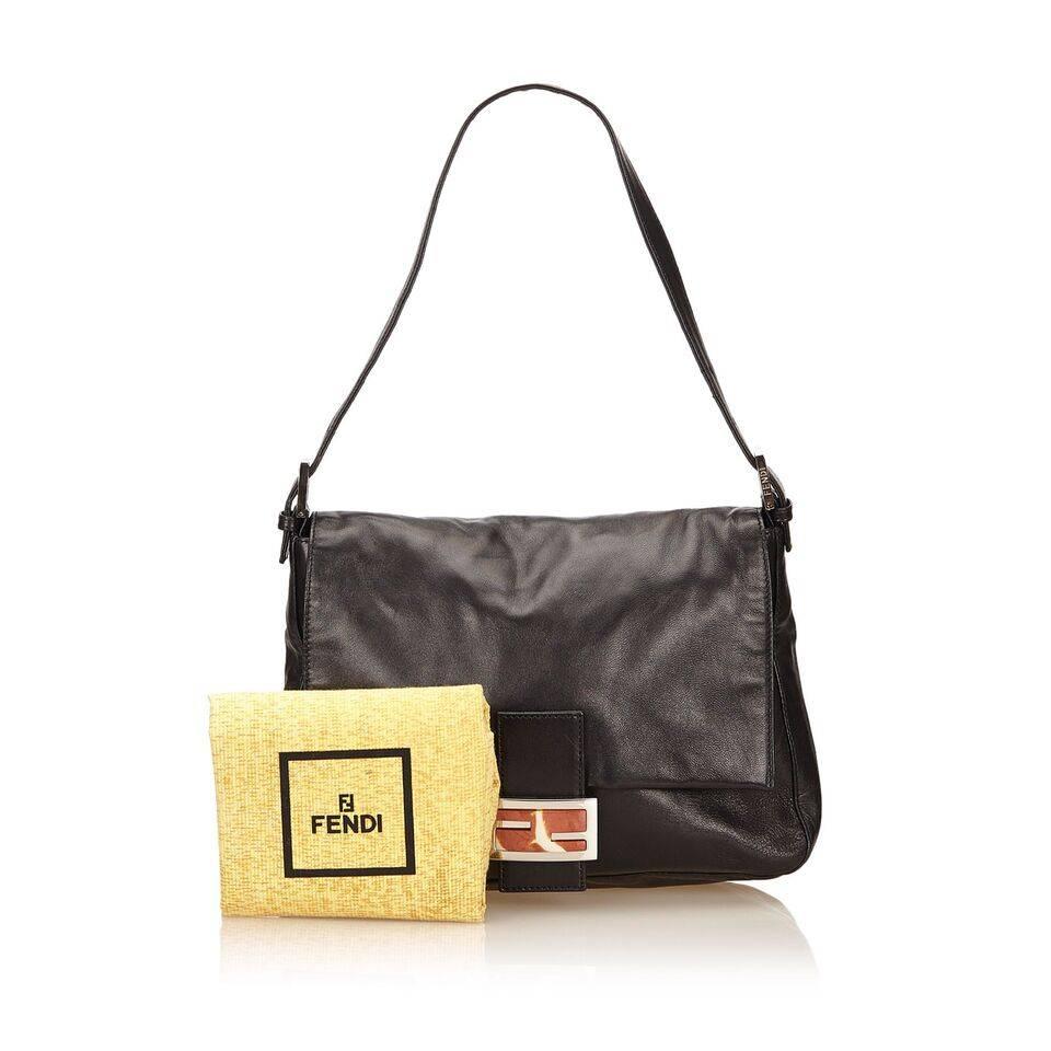 Black Fendi Leather Shoulder Bag 4