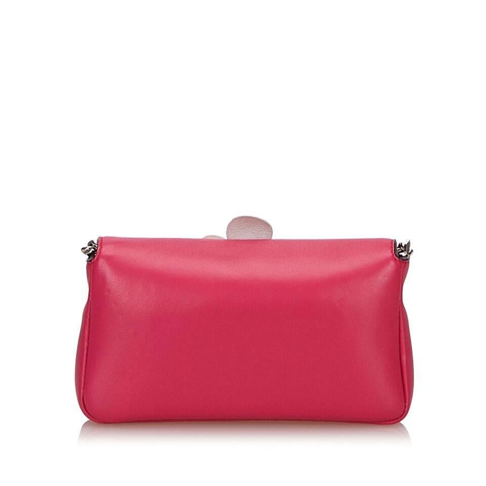 Pink Fendi Monster Micro-Baguette Bag In Good Condition In New York, NY