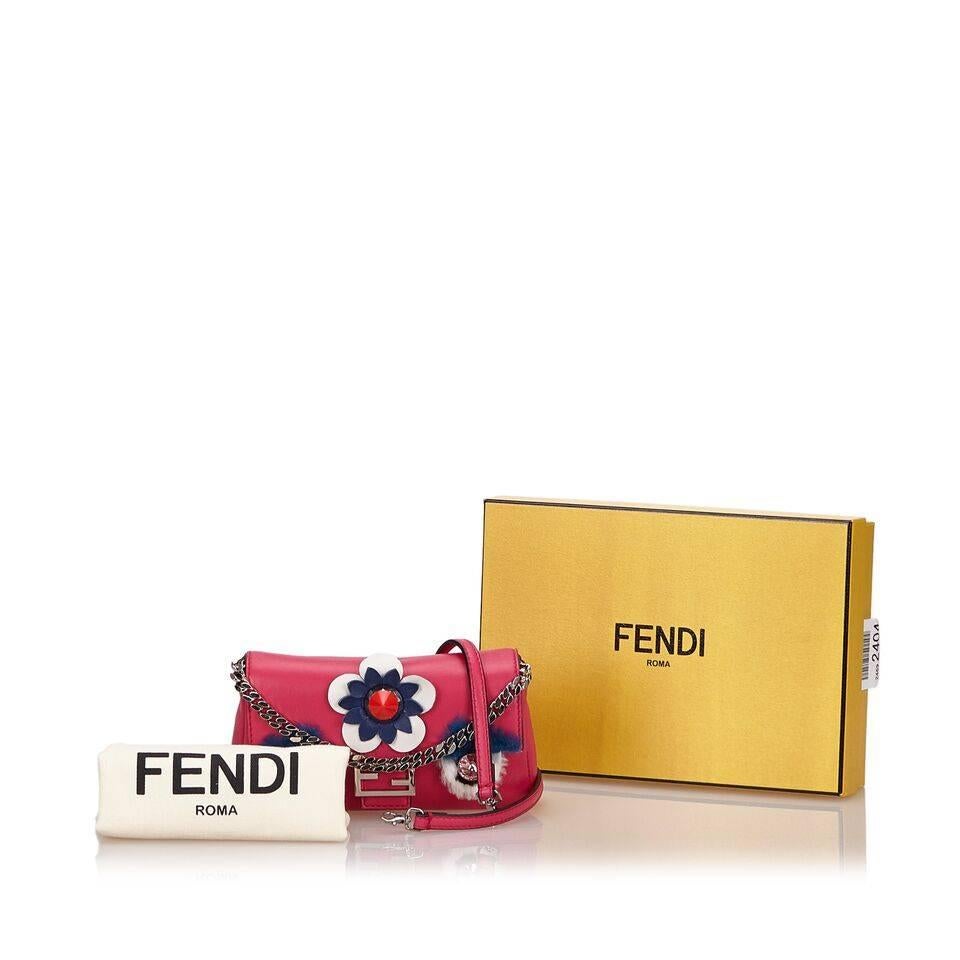 Pink Fendi Monster Micro-Baguette Bag 4