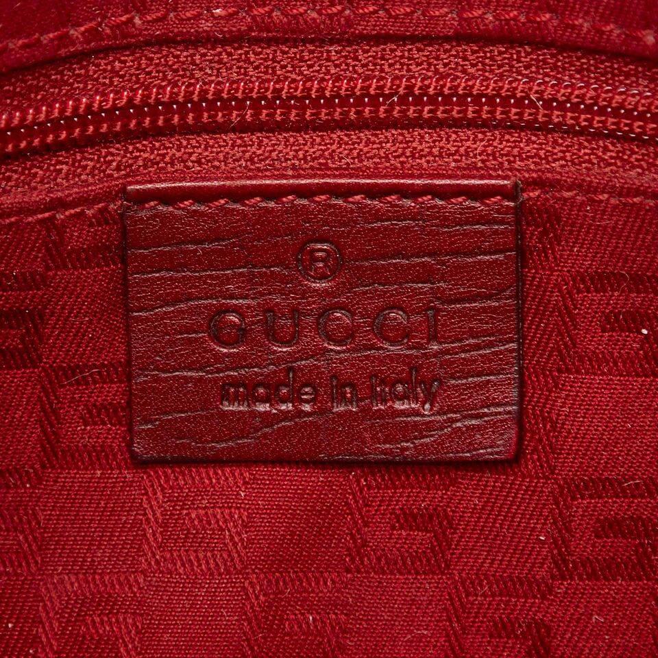 Red Gucci Leather Shoulder Bag 2