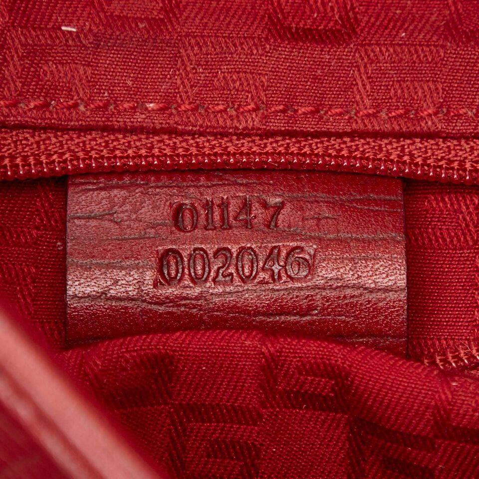 Red Gucci Leather Shoulder Bag 3