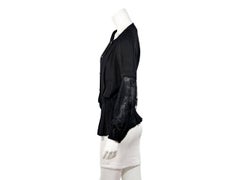 Chanel Black Pleated and Lace Blouse