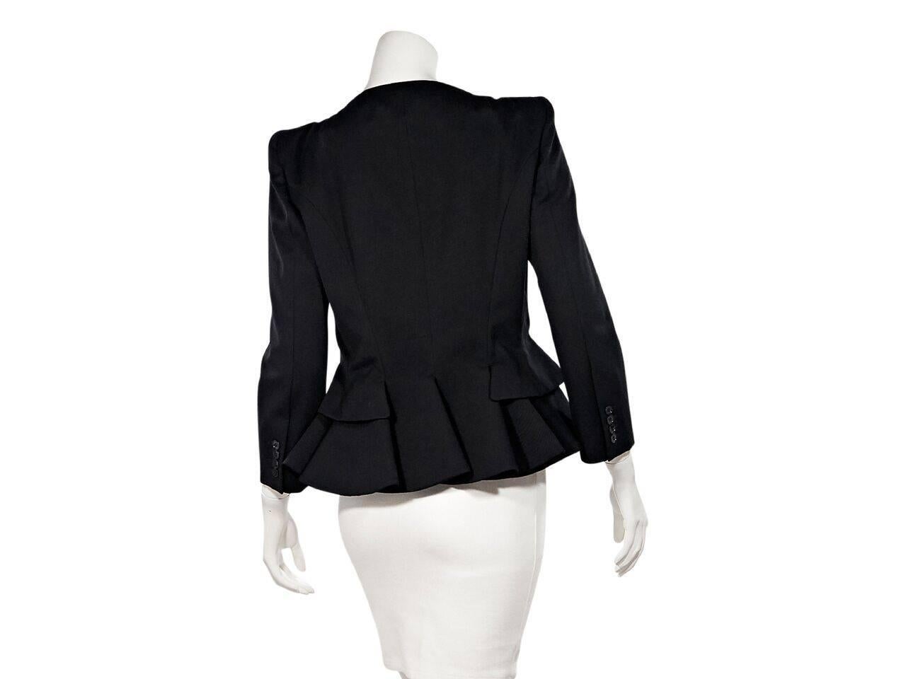 Alexander McQueen Black Peplum Blazer In Excellent Condition In New York, NY