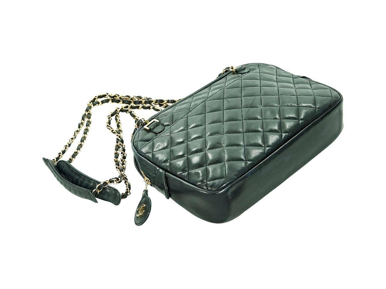 Women's Chanel Vintage Black Quilted Lambskin Crossbody Bag