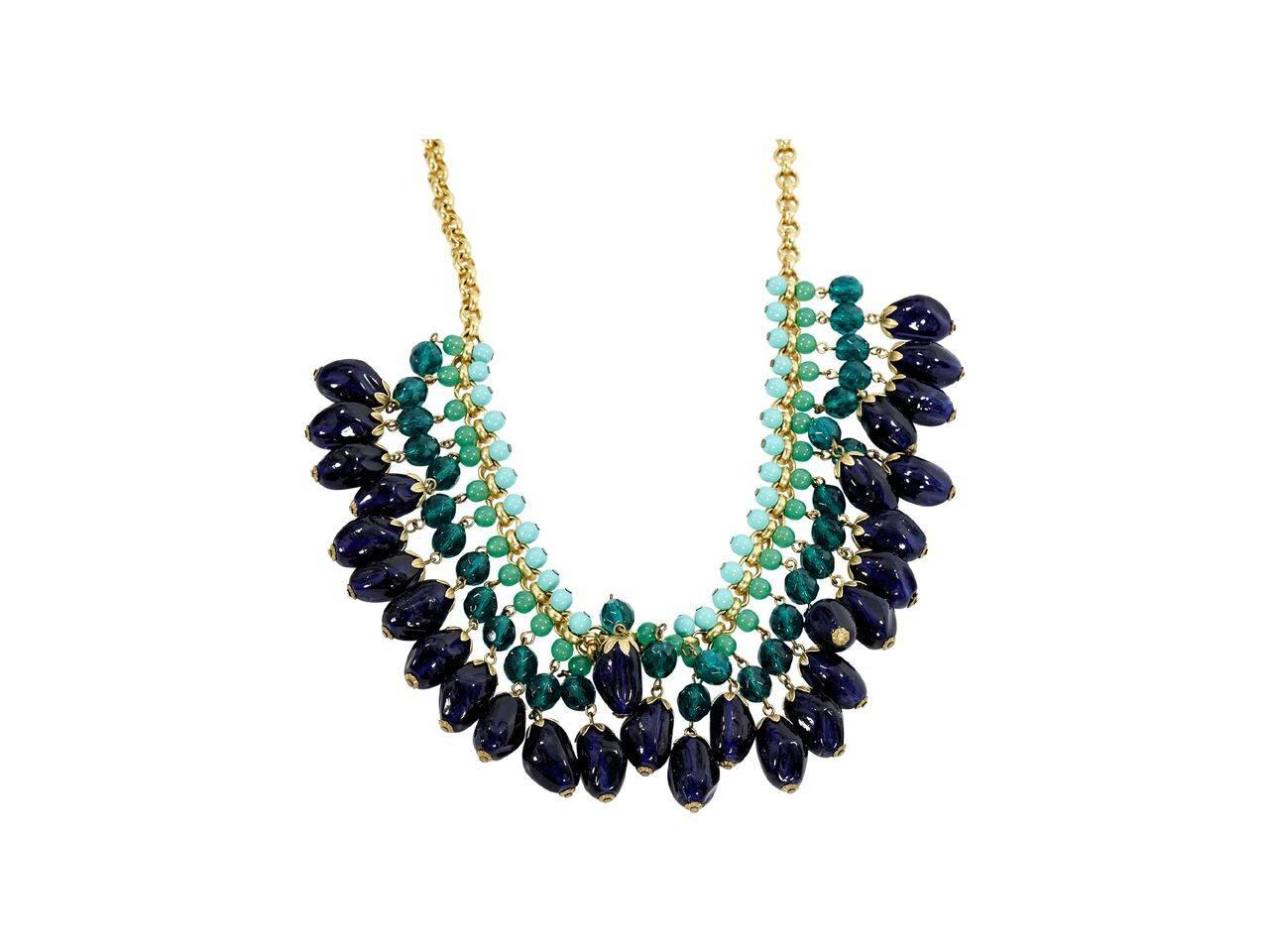 Product details:  Vintage multicolor beaded necklace by Gerad Yosca.  Lobster clasp closure.  Goldtone hardware.  29