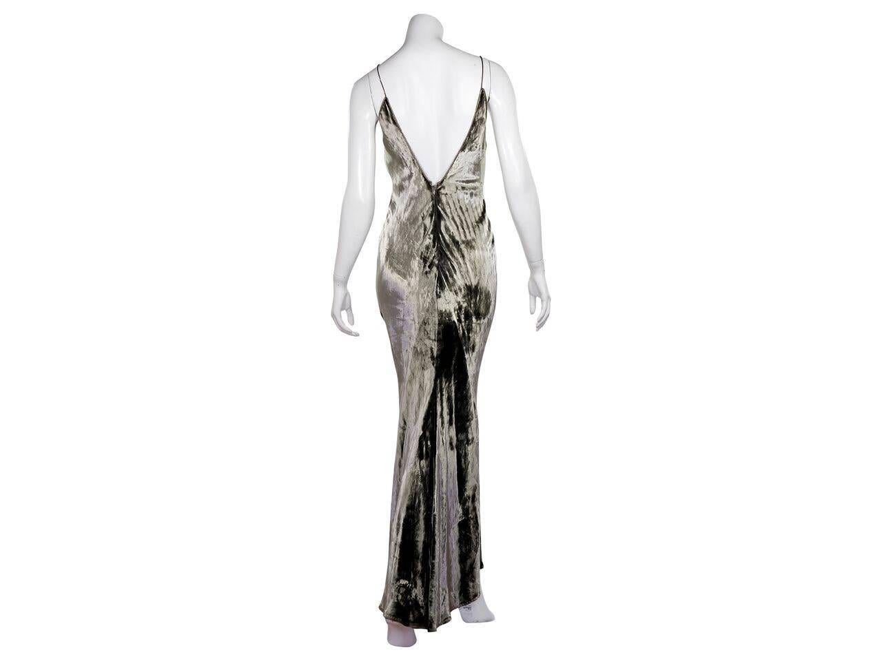Gray Grey Pamela Dennis Silk Velvet Gown