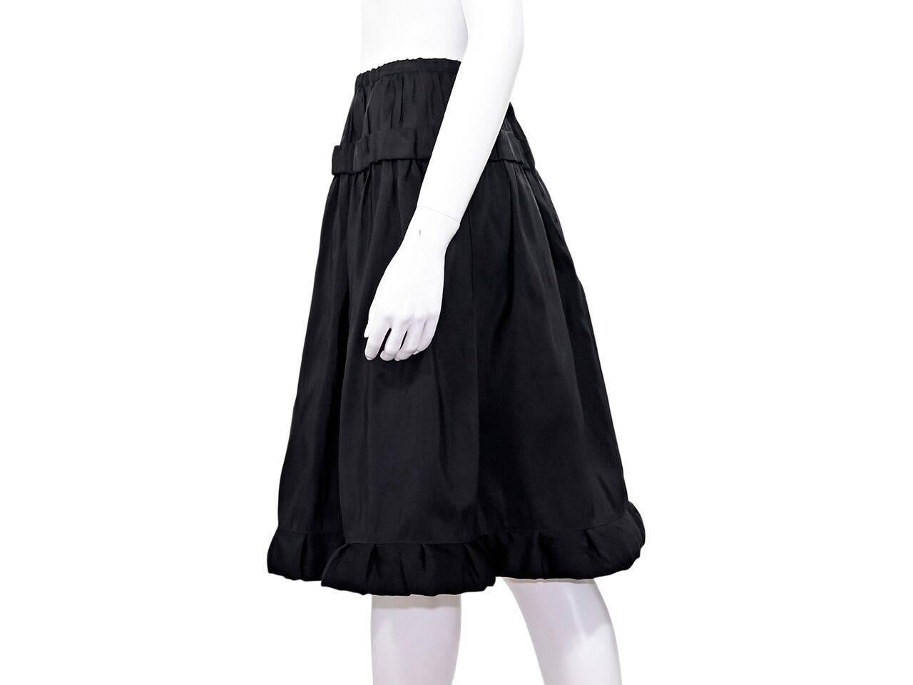 Product details:  Black silk A-line skirt by Lanvin.  Side zip closure.  
Condition: Pre-owned. Very good.
Est. Retail $ 795.00