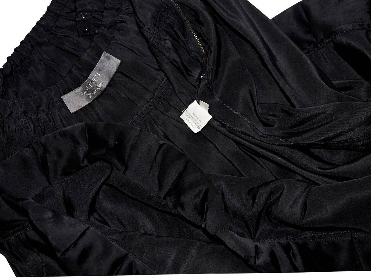 Black Lanvin Silk A-Line Skirt In Excellent Condition In New York, NY
