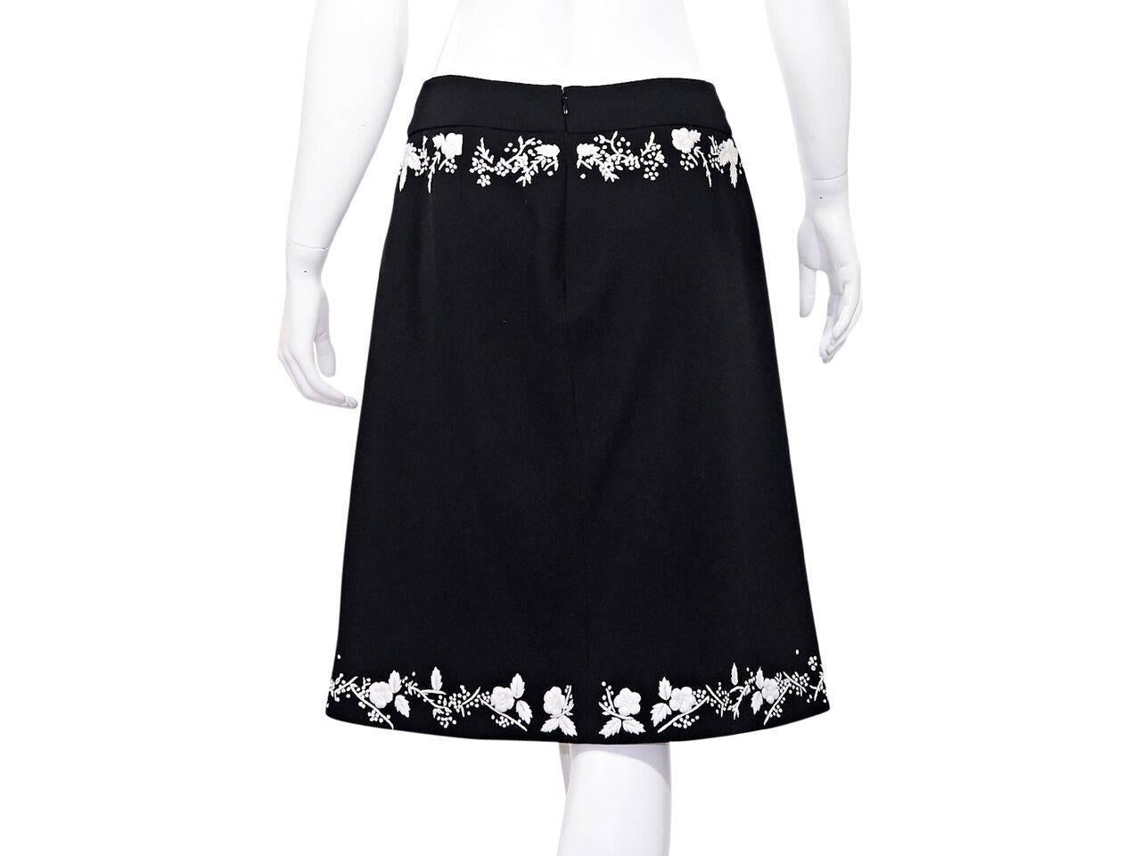 Black & White Alexander McQueen Embroidered Skirt In Excellent Condition In New York, NY