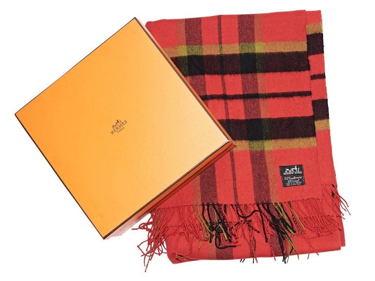 Red Vintage Hermes Plaid Blanket For Sale at 1stDibs vintage hermes blanket, hermes blanket