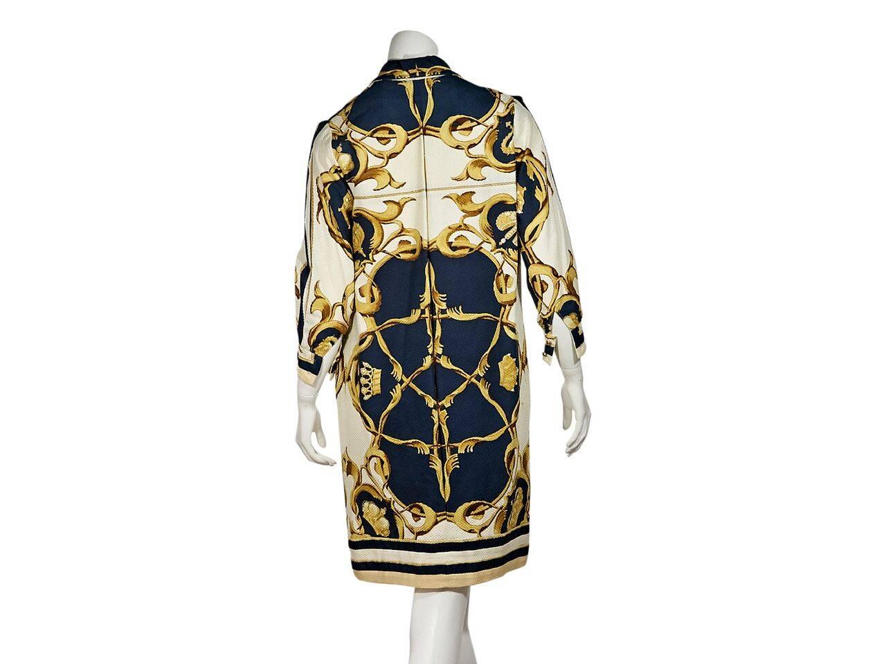 Black Hermes Multicolor Vintage Printed Coat and Dress Set