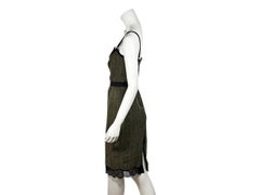 Olive Green D&G Plaid Wool & Lace Sheath Dress