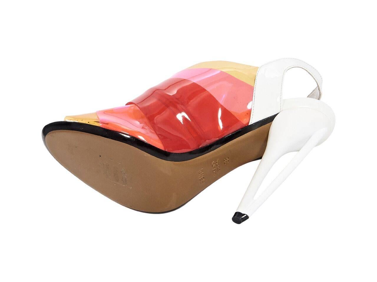 Orange Multicolor Fendi PVC Panel Slingback Sandals