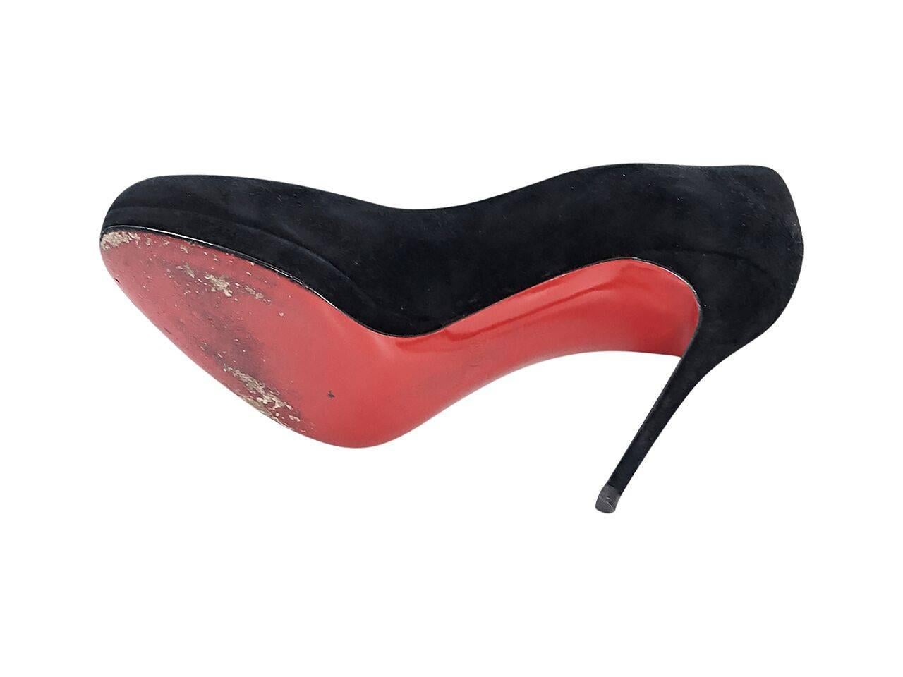 Black Christian Louboutin Suede Pumps In Good Condition In New York, NY