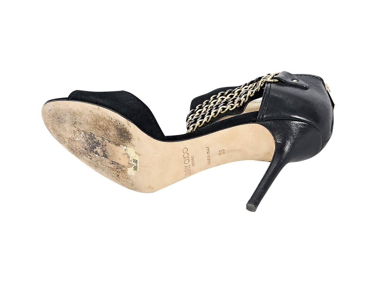 Black Jimmy Choo Ankle Chain Pumps In Excellent Condition In New York, NY
