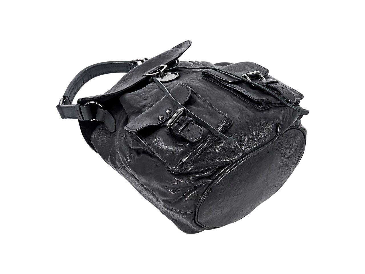 Black Mulberry Leather Shoulder Bag In Excellent Condition In New York, NY