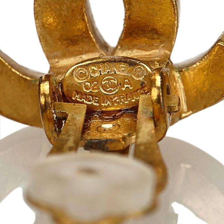 Women's Chanel Gold Crystal Logo Clip-On Earrings