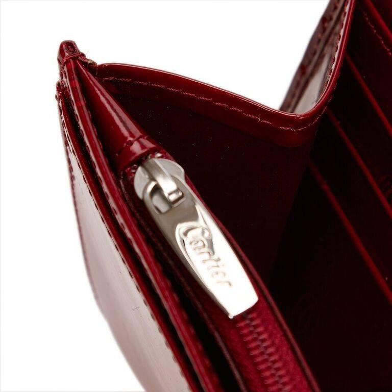 Cartier Red Happy Birthday Patent Leather Wallet In Good Condition In New York, NY
