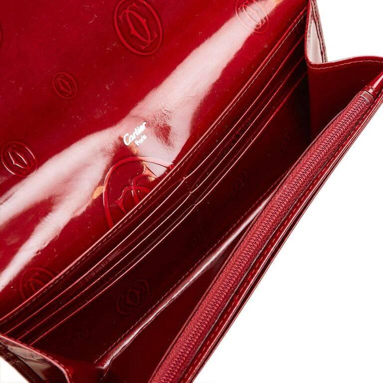 red patent leather wallet