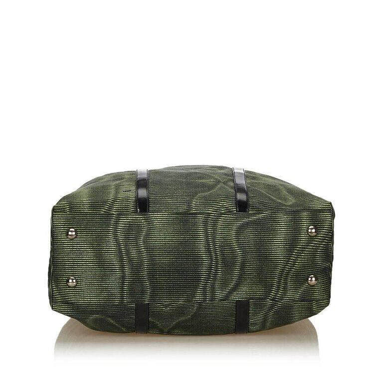 Green and Black Prada Nylon Tote Bag For Sale at 1stdibs