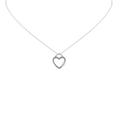 Sterling Silver Tiffany & Co. Open Heart Pendant Necklace