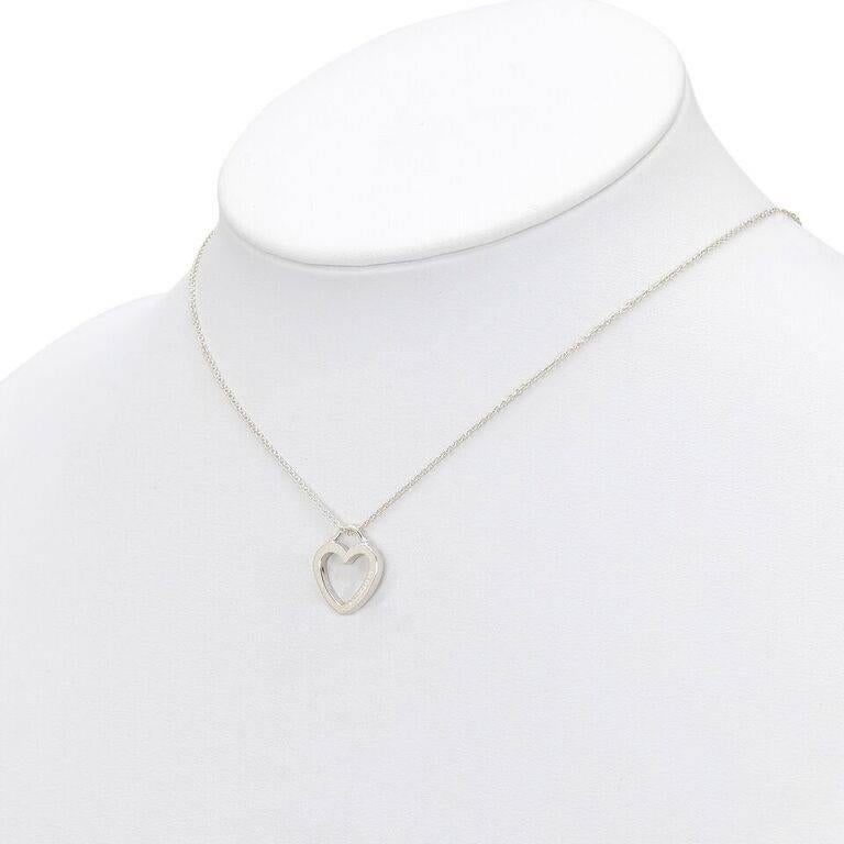 Women's Sterling Silver Tiffany & Co. Open Heart Pendant Necklace