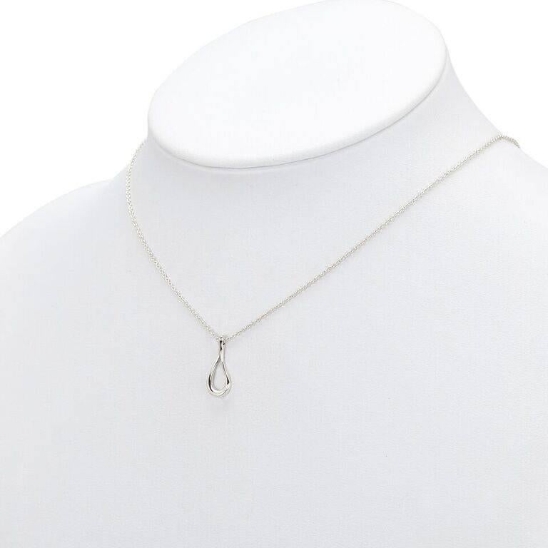 Sterling Silver Tiffany & Co. Open Teardrop Pendant Necklace 1