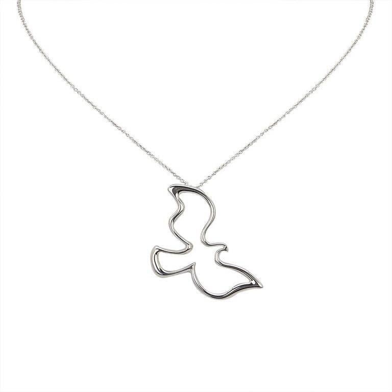 Sterling Silver Tiffany and Co. Bird Pendant Necklace For Sale at