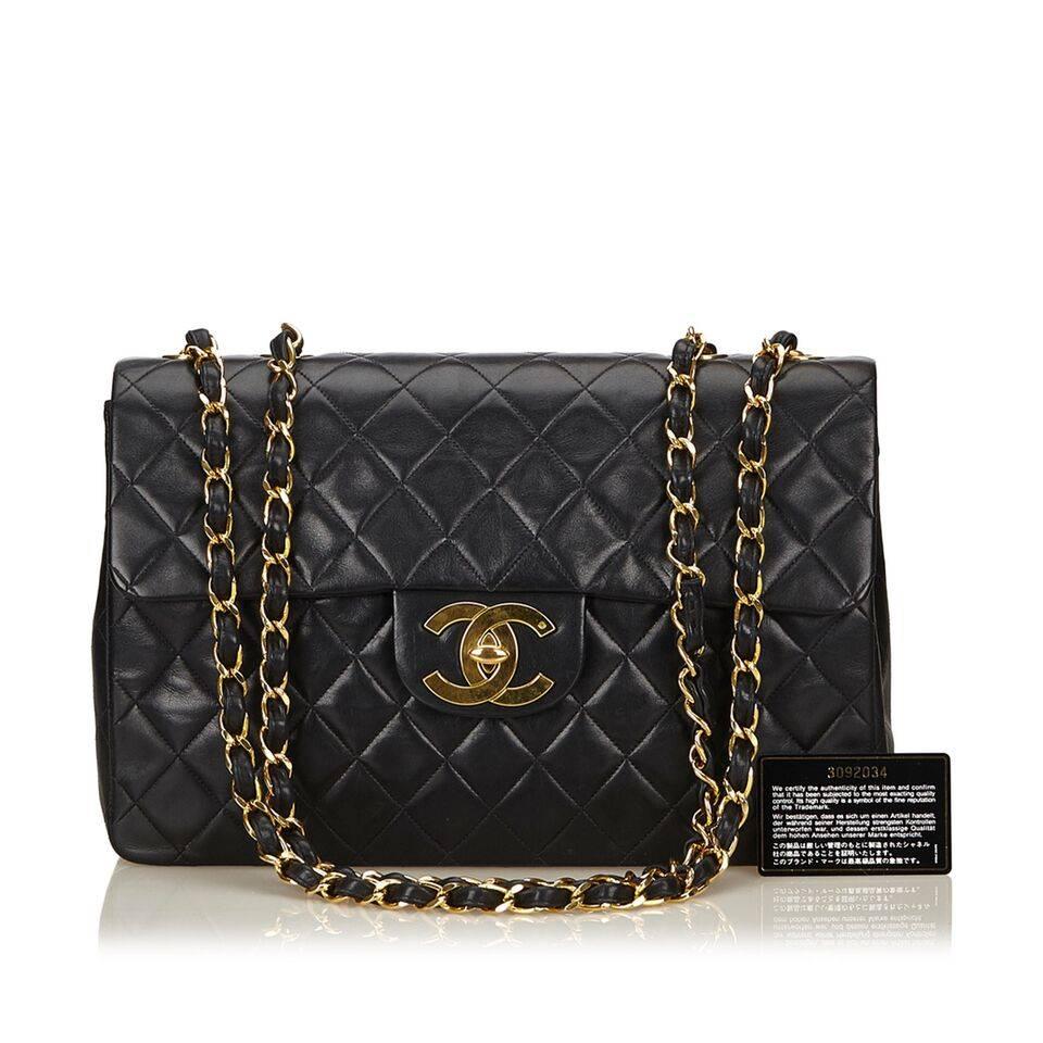 Black Chanel Quilted Leather Maxi Classic Flap Bag 6