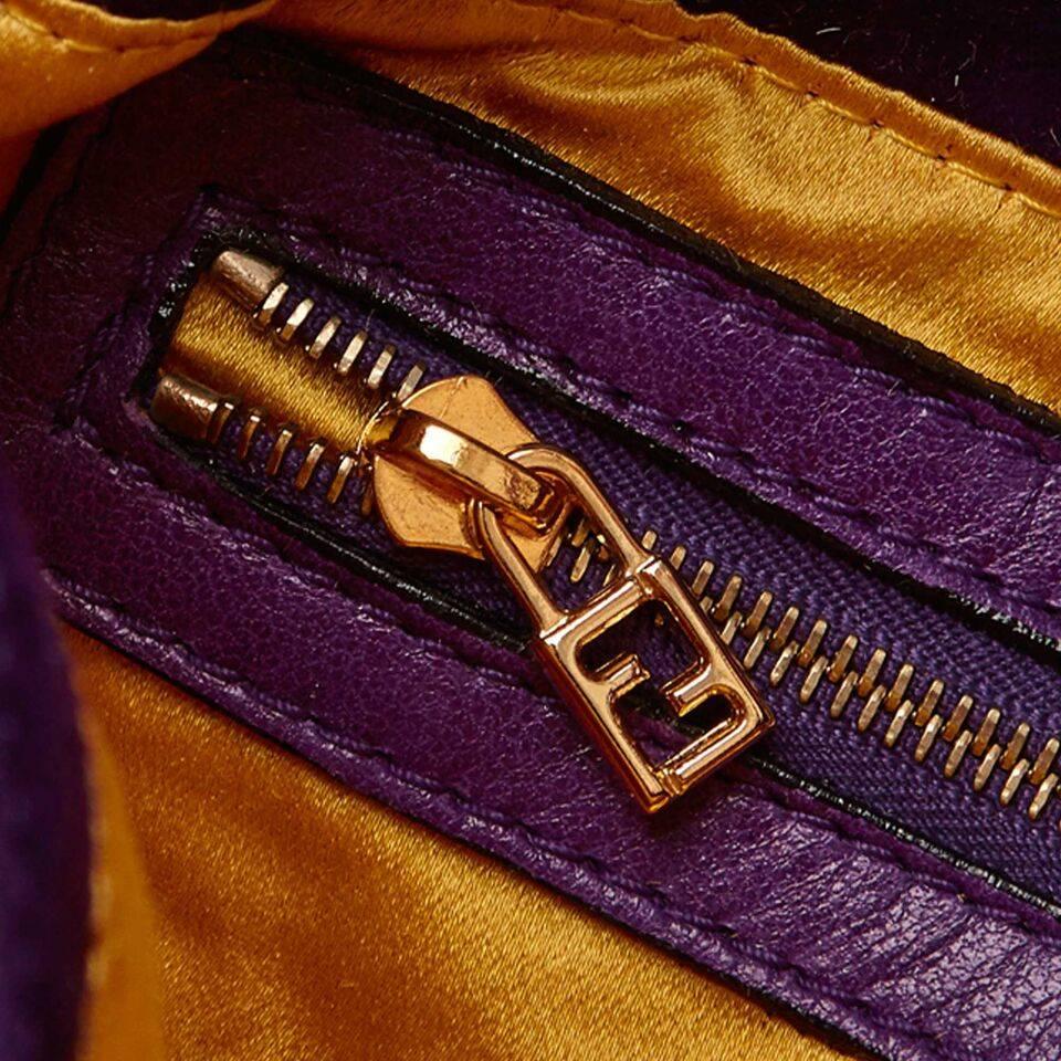 Purple Fendi Nubuck Leather Baguette Bag 1