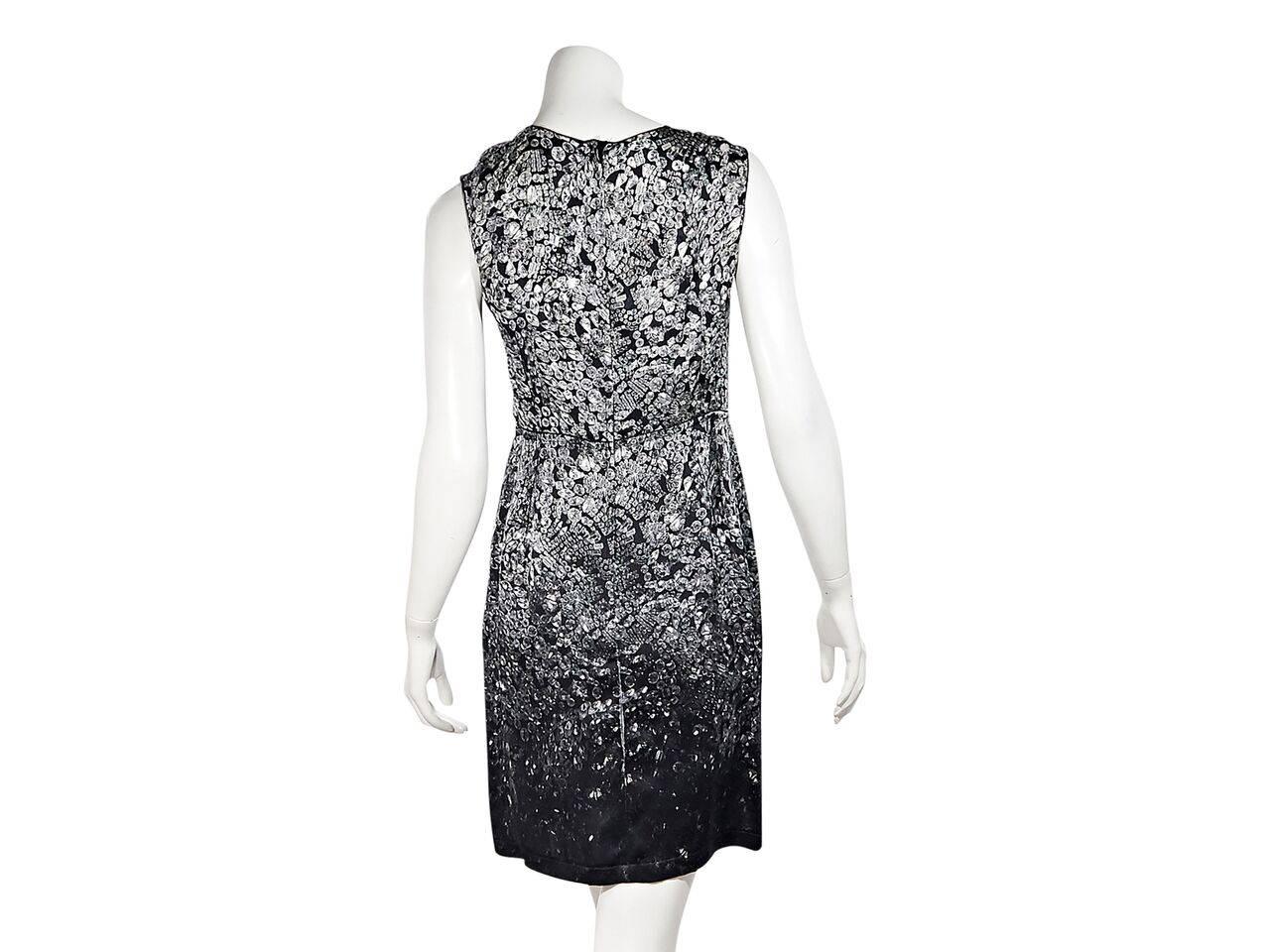 Black Grey Lanvin Crystal-Printed Sheath Dress