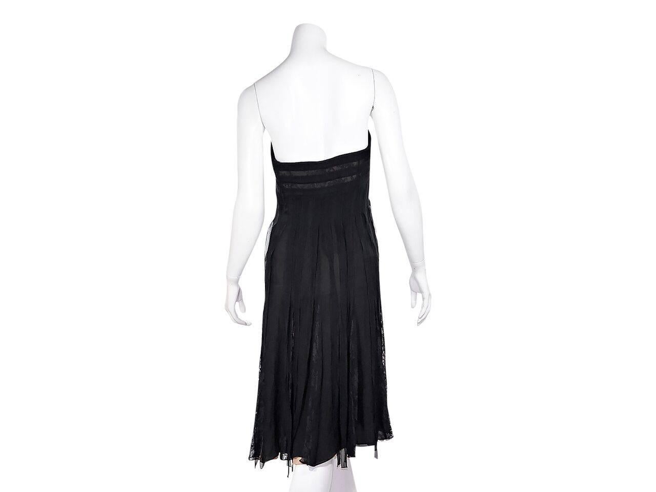Black Carmen Marc Valvo Strapless Silk Dress In Good Condition In New York, NY
