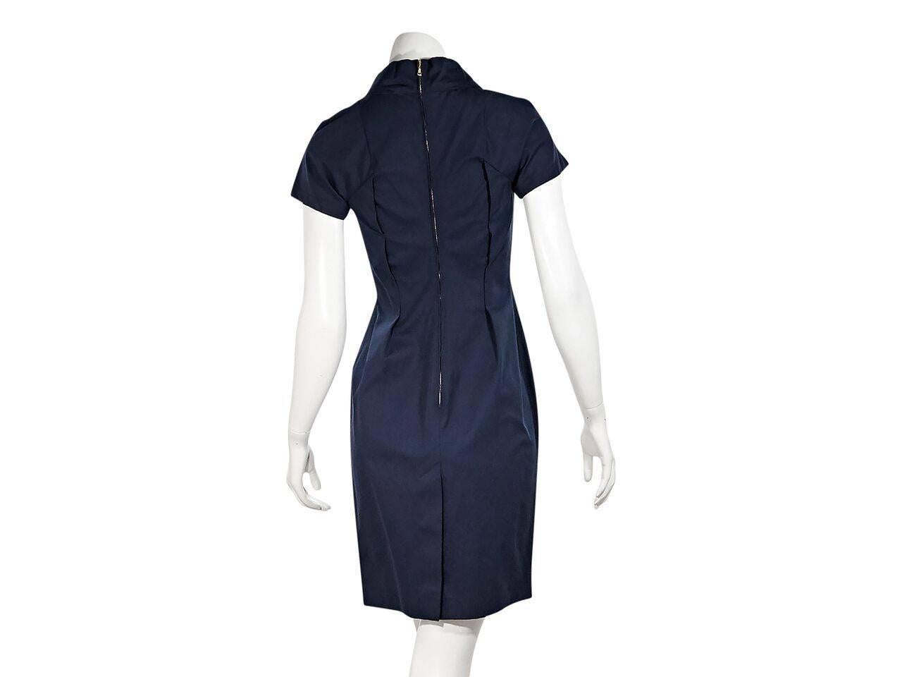 navy blue sheath dress with sleeves