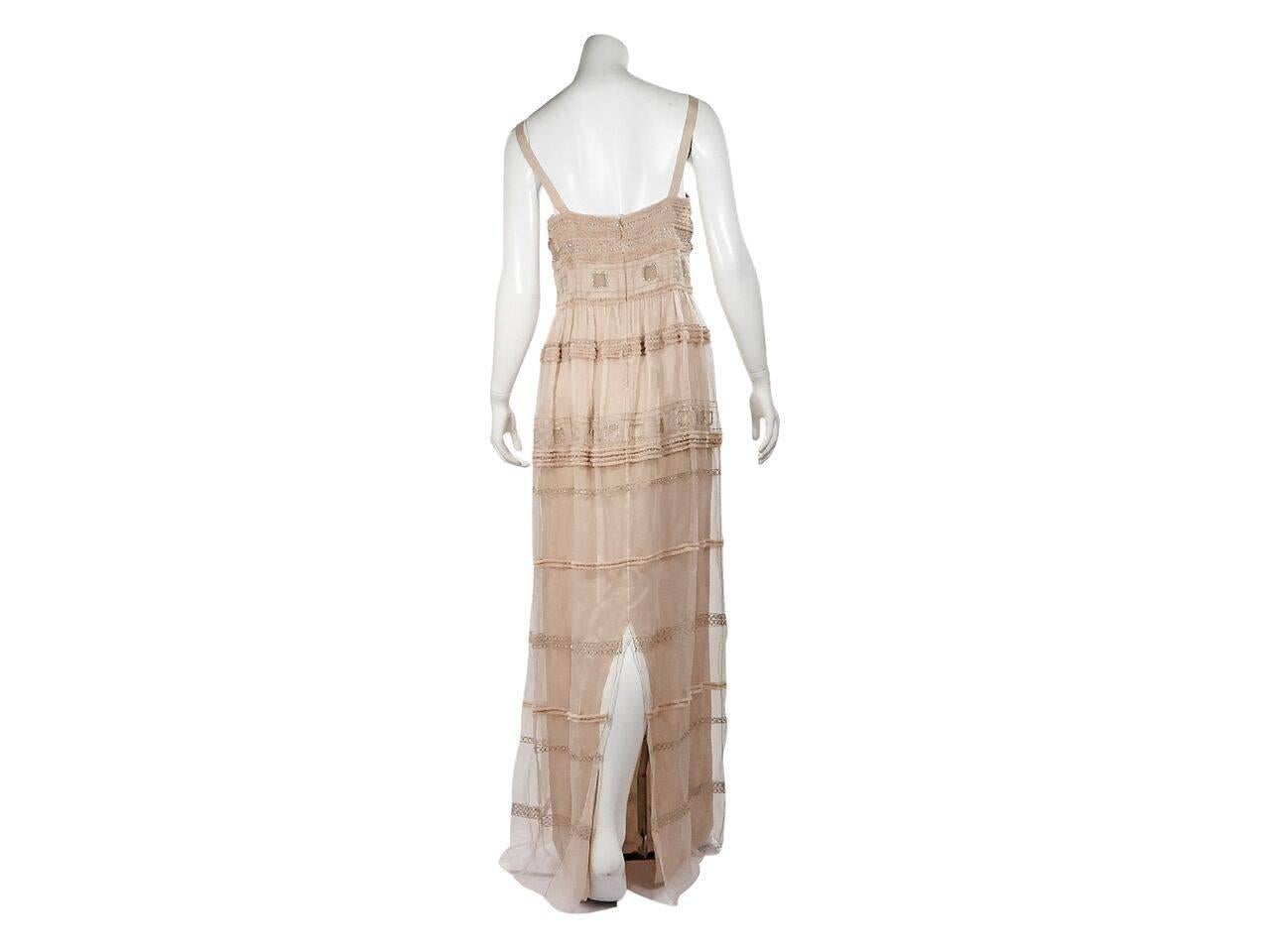 Brown Temperley London Nude Cambon Silk Maxi Dress