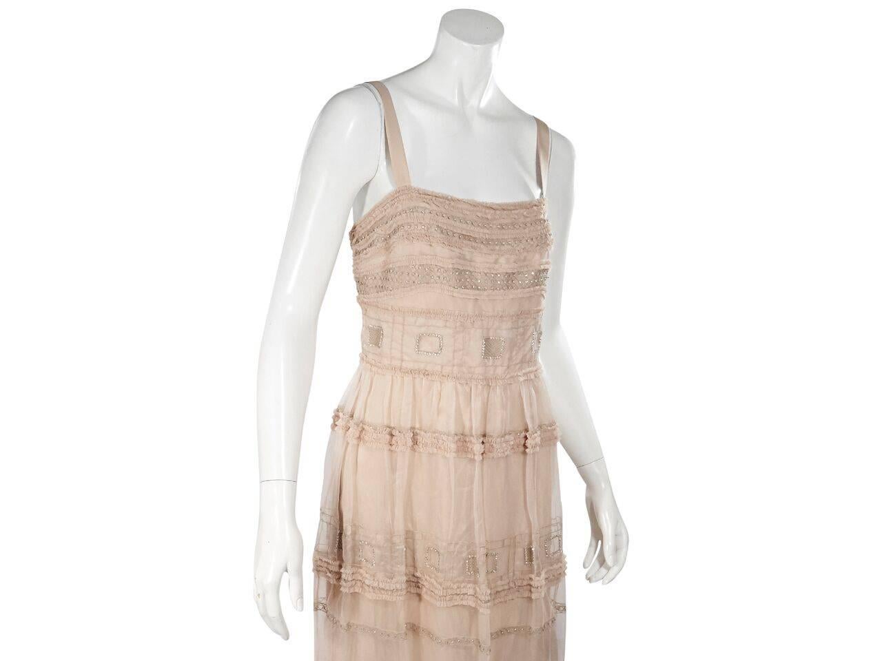 Temperley London Nude Cambon Silk Maxi Dress In New Condition In New York, NY