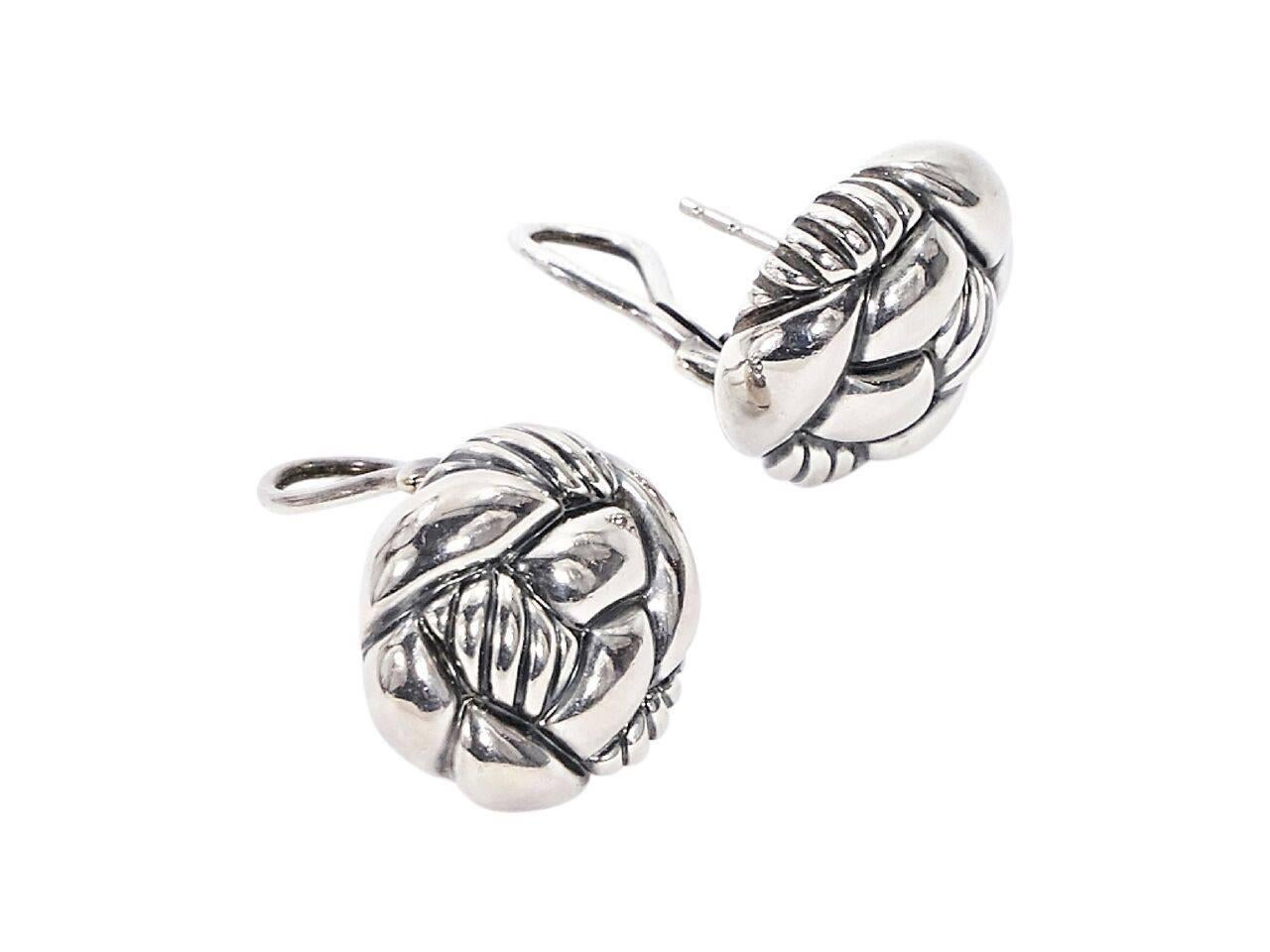 Silver David Yurman Knot Earrings In Good Condition In New York, NY