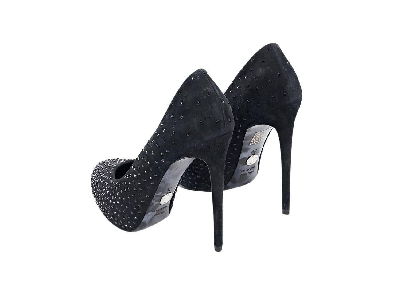 Black Dolce & Gabbana Embellished Suede Pumps In Good Condition In New York, NY