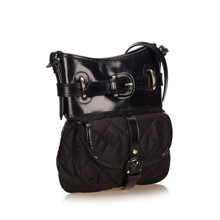 Burberry Black Nylon and Leather Crossbody Bag For Sale at 1stdibs