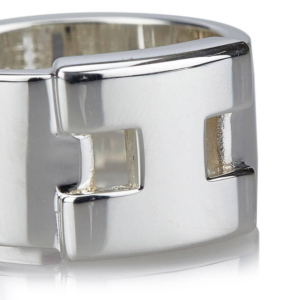 Hermes Sterling Silver Hercules Ring In Good Condition In New York, NY