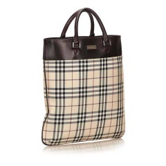 Burberry Multicolor Plaid Tote Bag