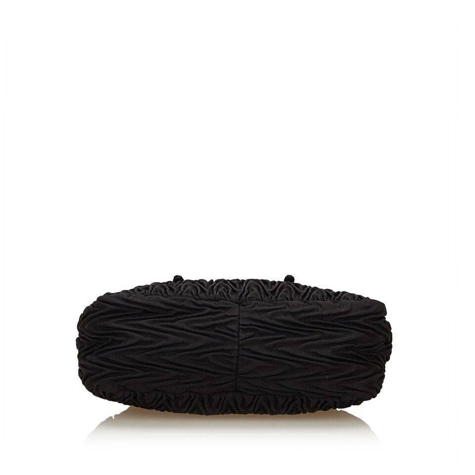 Women's Prada Black Gathered Nylon Handbag