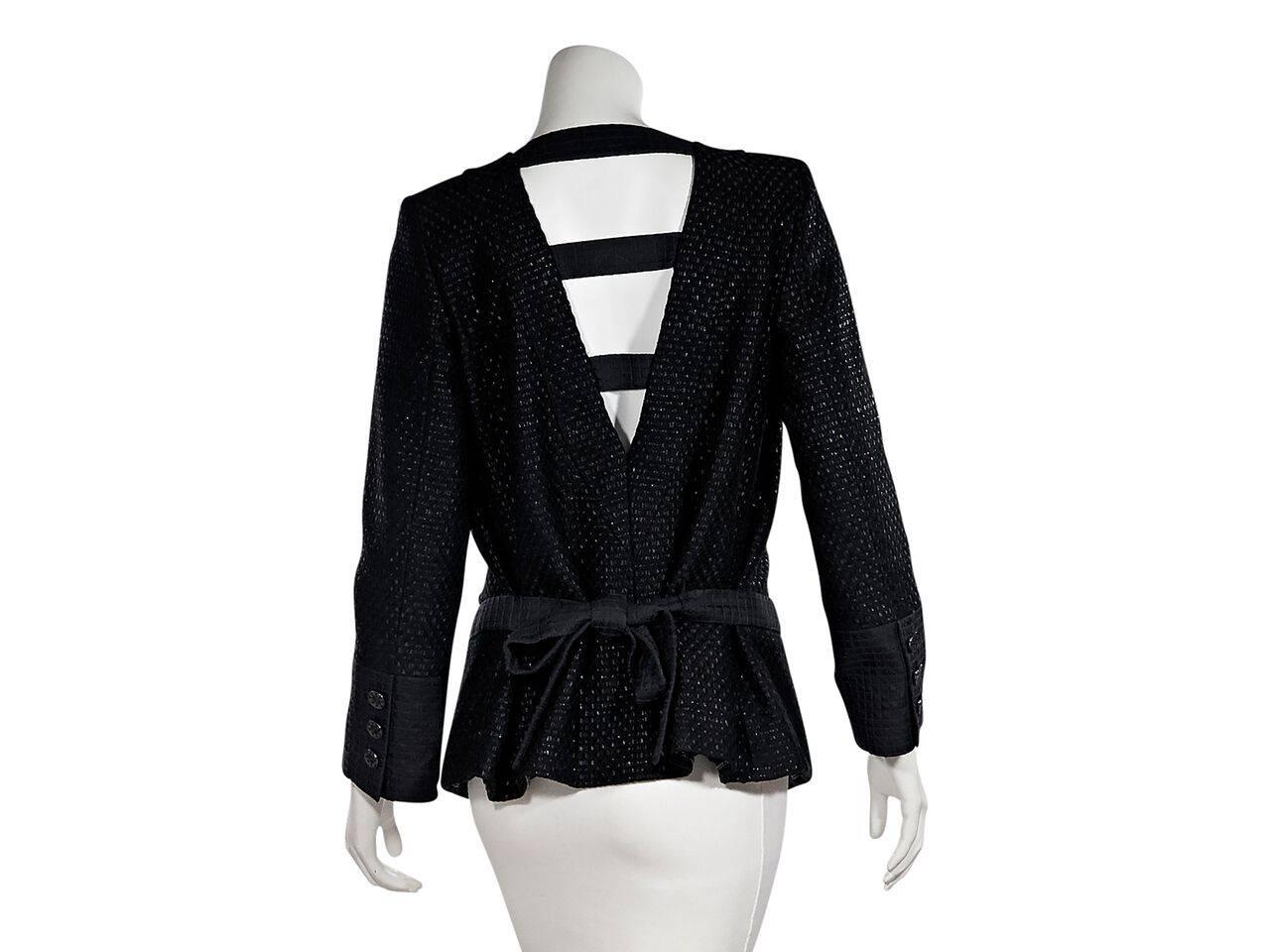 Chanel Black Lattice Double-Breasted Jacket In New Condition In New York, NY