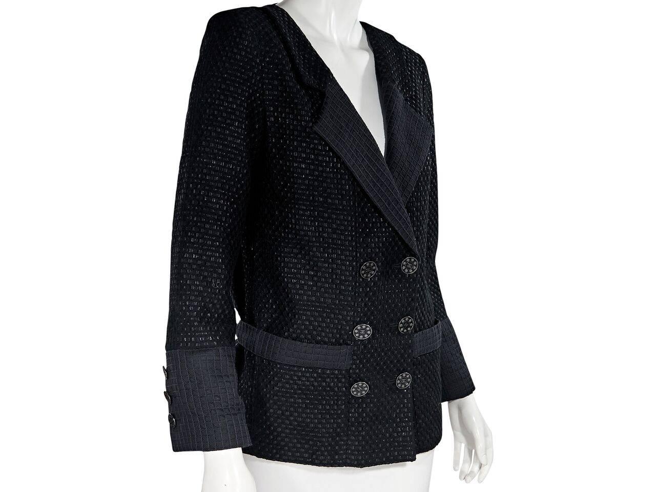 Women's Chanel Black Lattice Double-Breasted Jacket