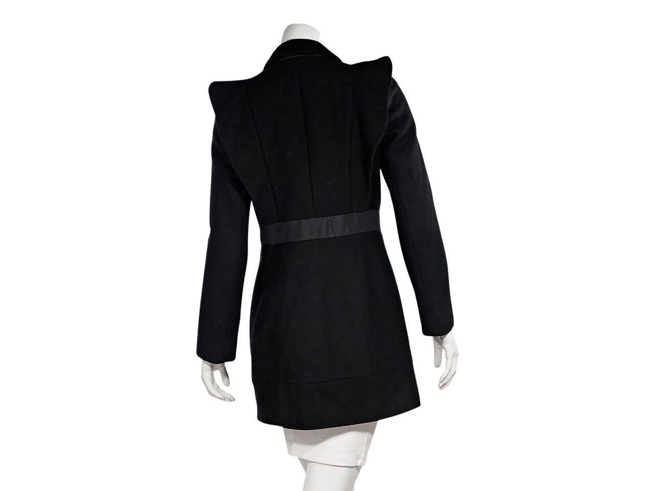 Prada Black Virgin Wool and Lace Coat In Good Condition In New York, NY