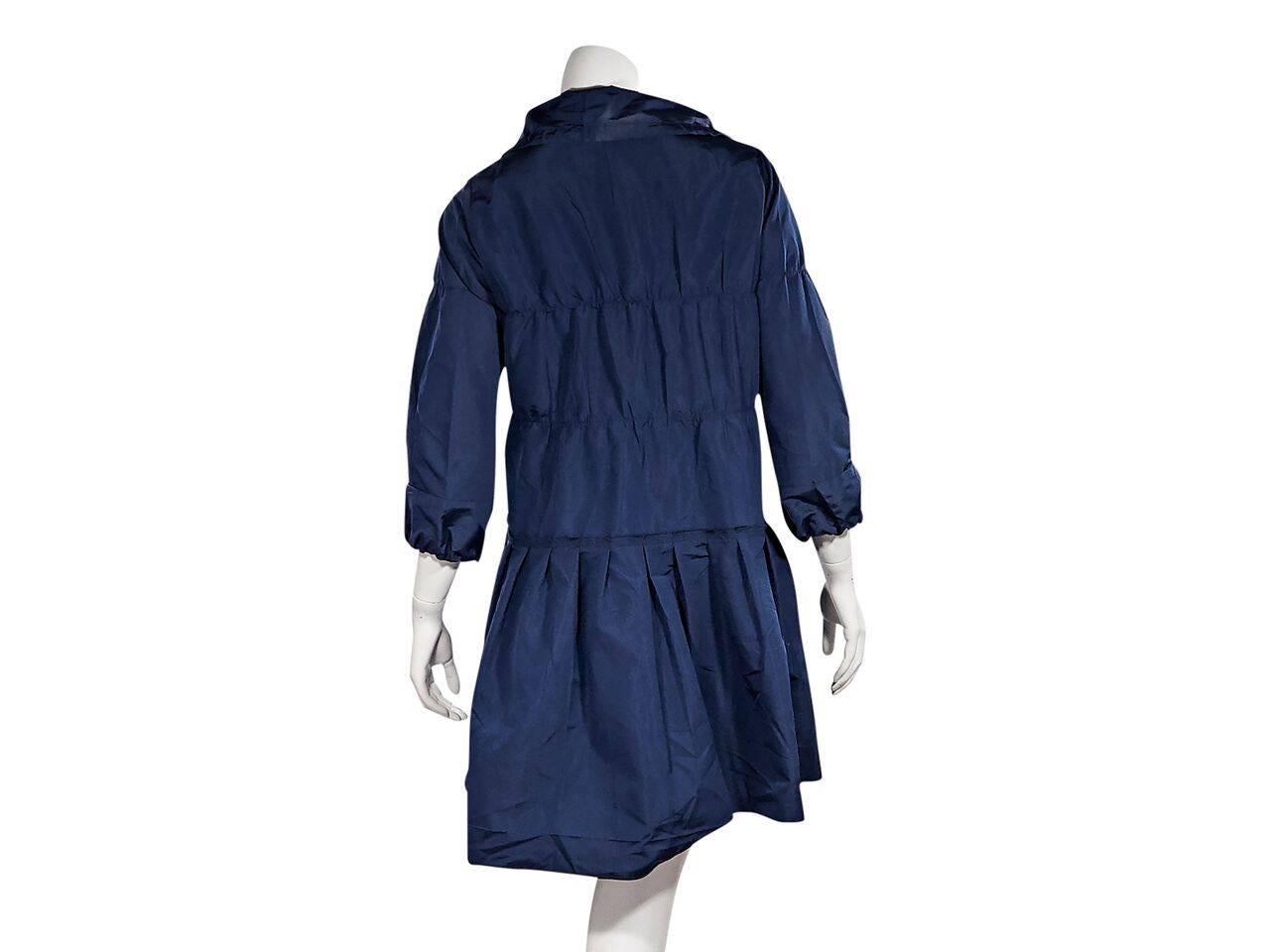 Black Blue Prada Lightweight Nylon Coat