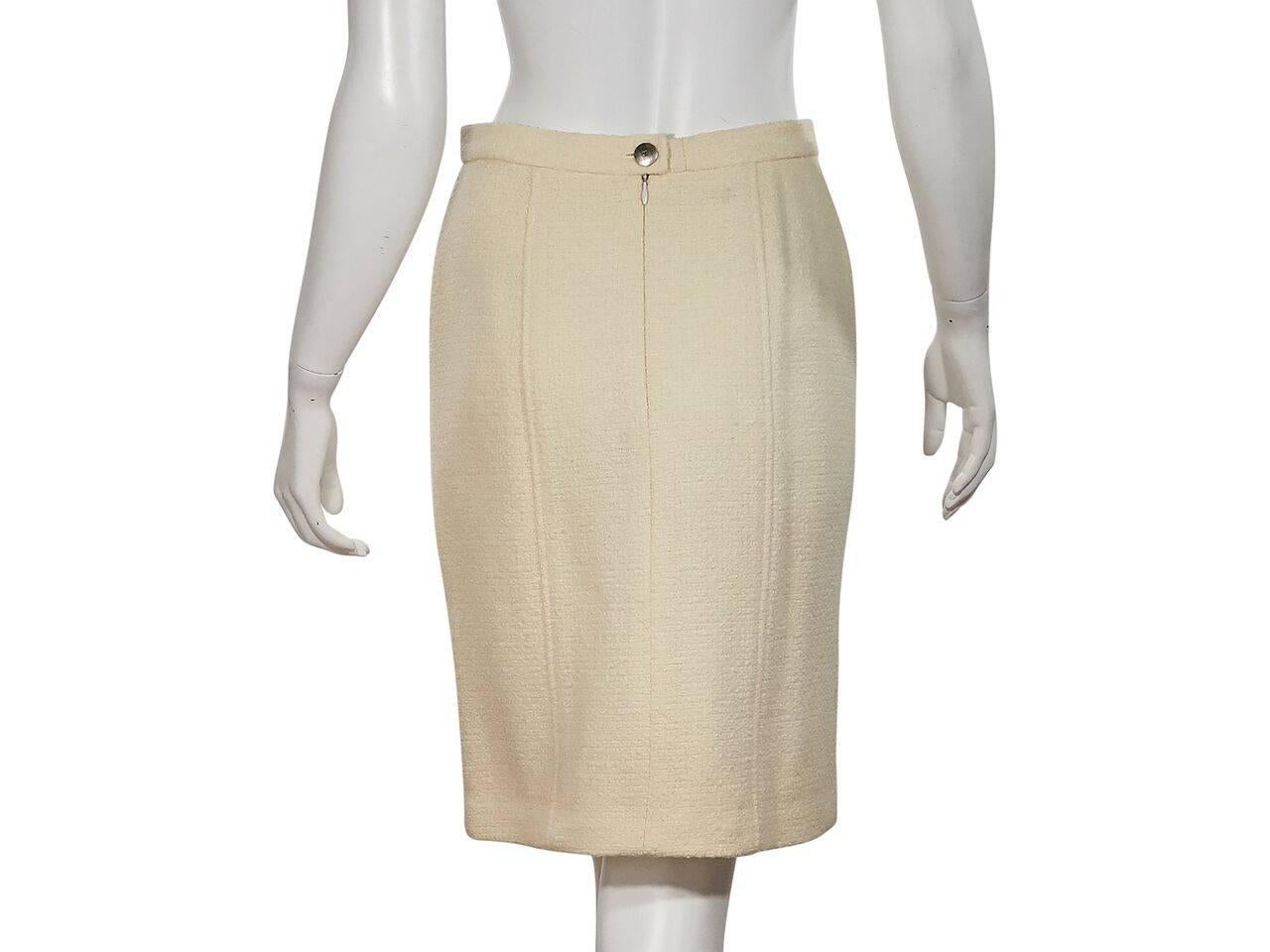 Ivory Chanel Wool-Blend Skirt Suit Set In Good Condition In New York, NY
