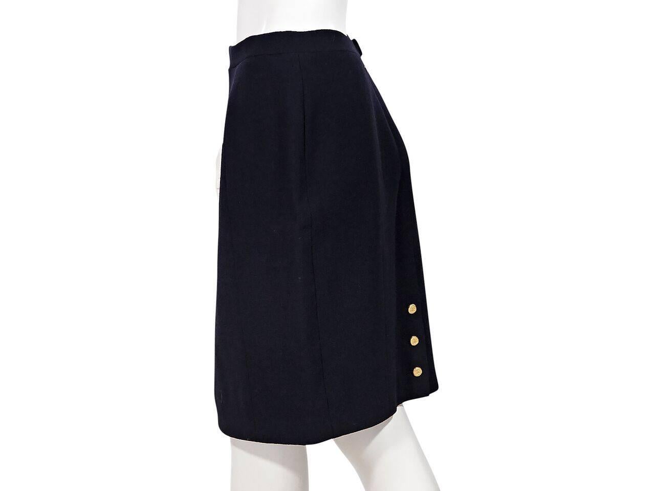 Women's Navy Blue Vintage Chanel Skirt Suit Set