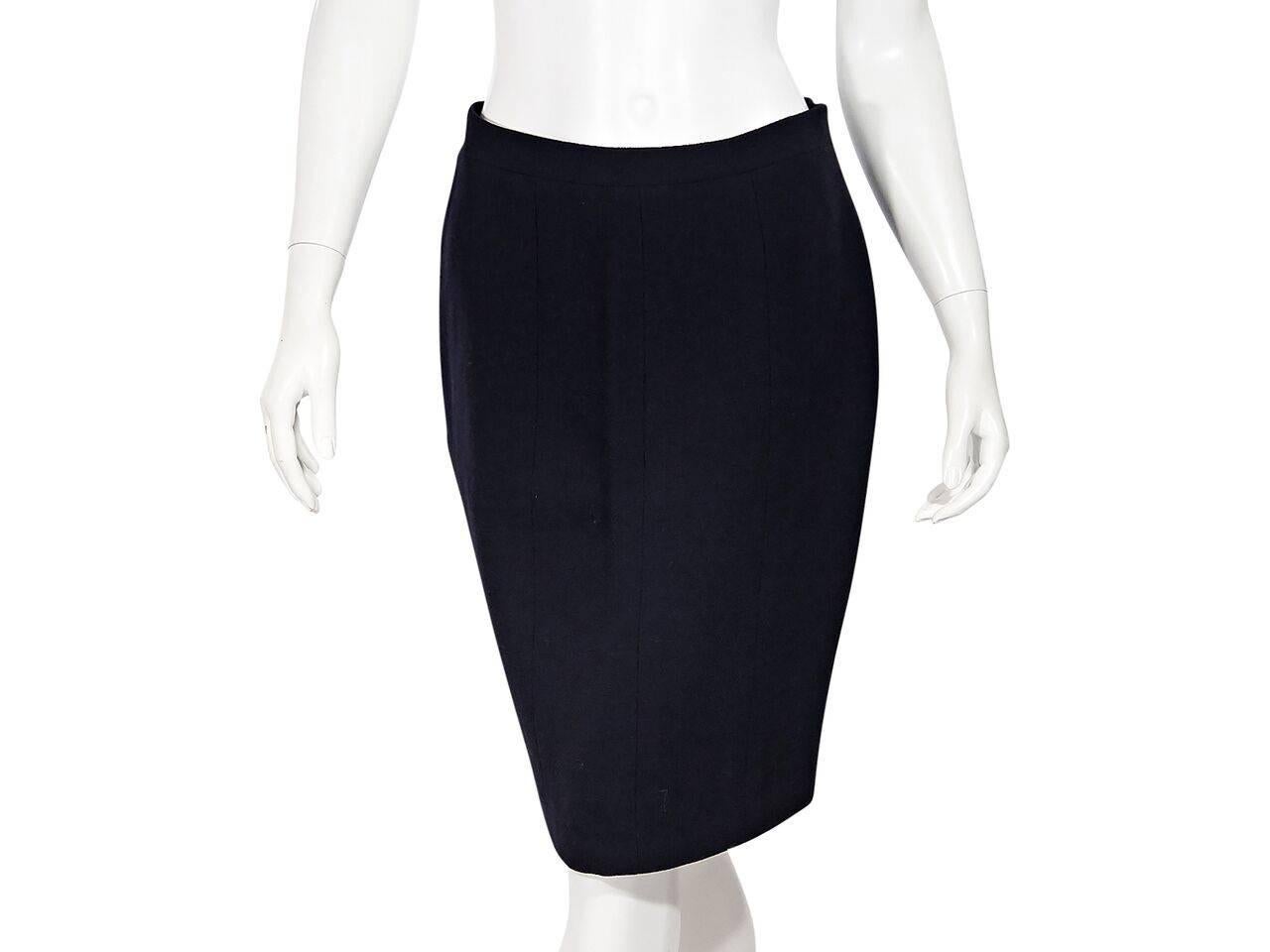 Navy Blue Vintage Chanel Skirt Suit Set In Good Condition In New York, NY