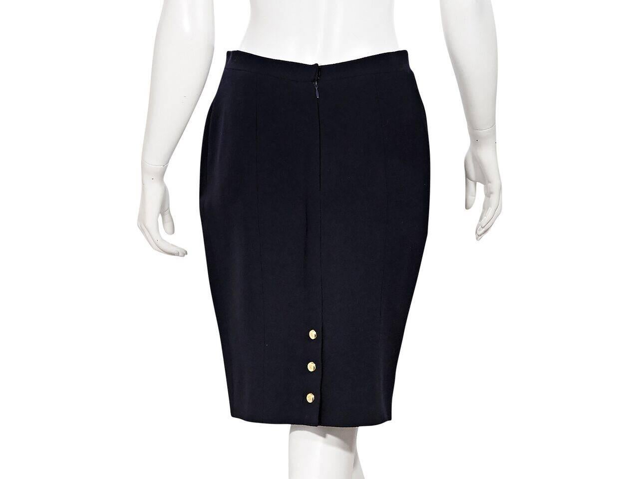 Navy Blue Vintage Chanel Skirt Suit Set 1