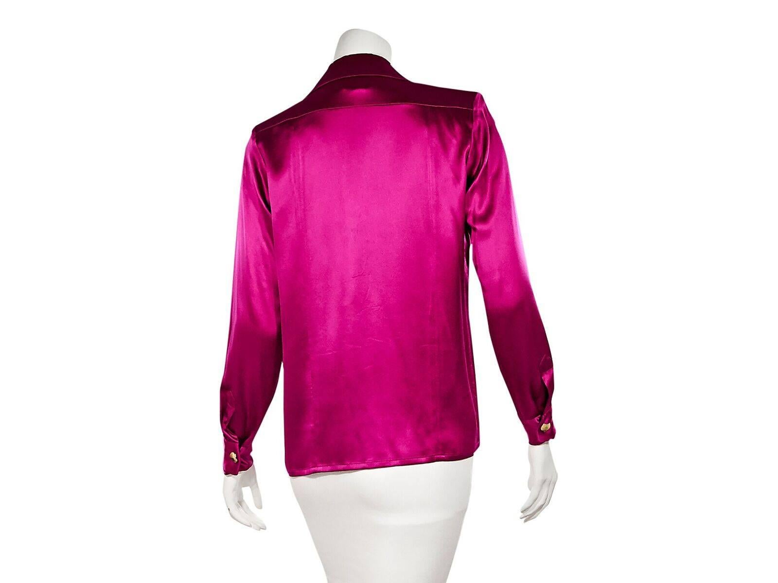 hot pink silk blouse